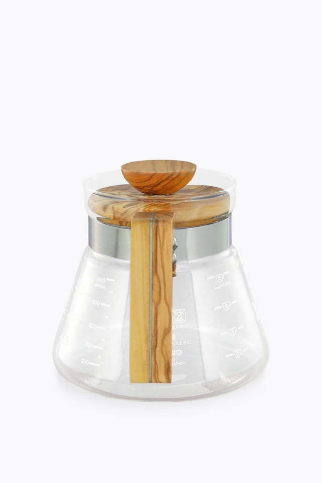 Hario Coffee Server 600ml Olive Wood Glaskanne