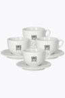 La Marzocco linea cappuccinokop sort med underkop sæt med 4
