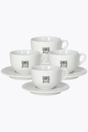La Marzocco linea cappuccinokop sort med underkop sæt med 4