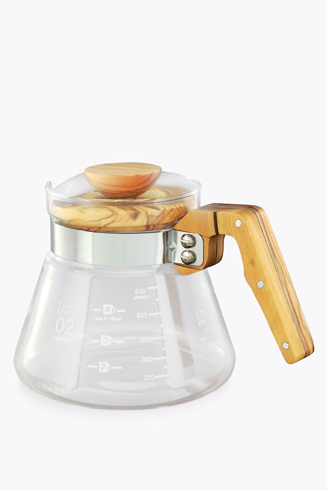 Hario Coffee Server 600ml Olive Wood Glaskanne