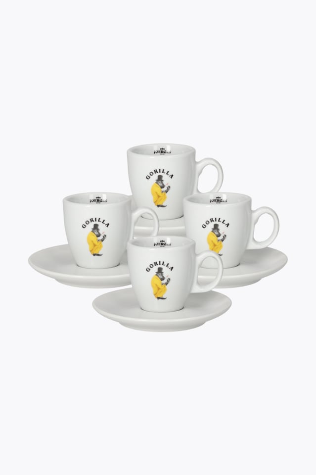 Gorilla espresso kopper sæt med 4