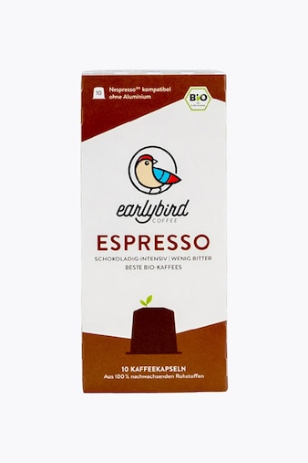 earlybird coffee Espresso Organic 10 Capsules Nespresso® Compatible