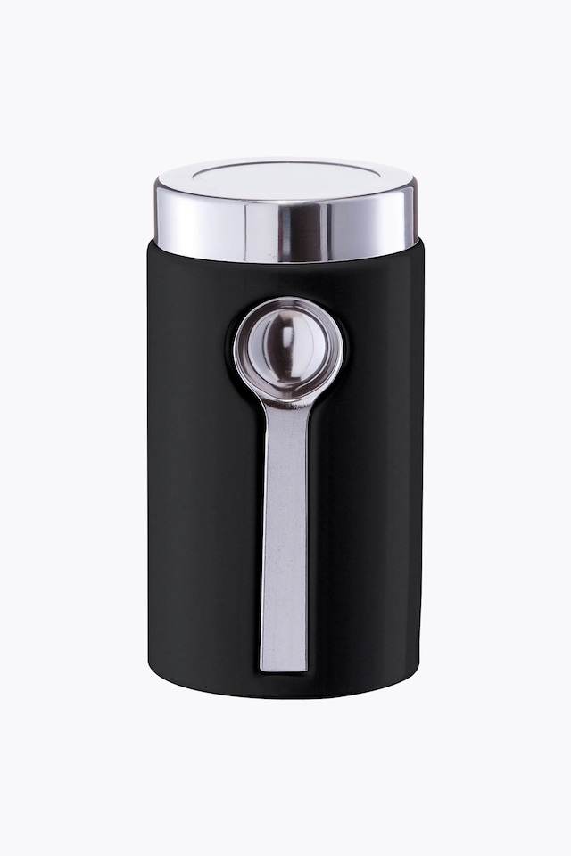 Zeller Present Storage Container with Spoon, Ceramic/Stainless Steel, Black
