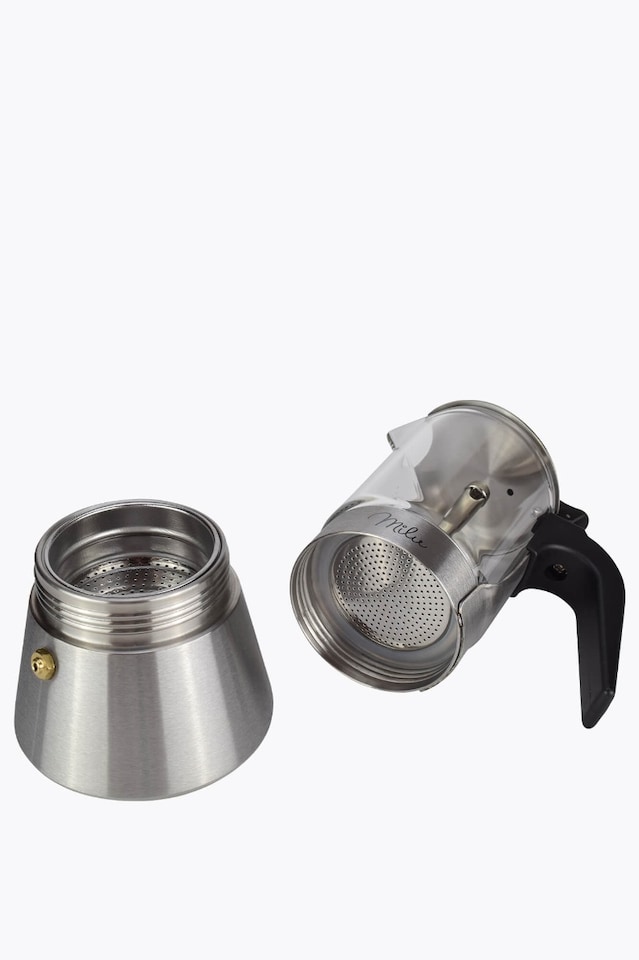 Milu Stainless Steel Glas Induktion Espresso Maker-Set (5-tlg.) 4 Cups