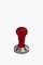 Motta Tamper stainless steel flat with red wooden handle 58.5mm