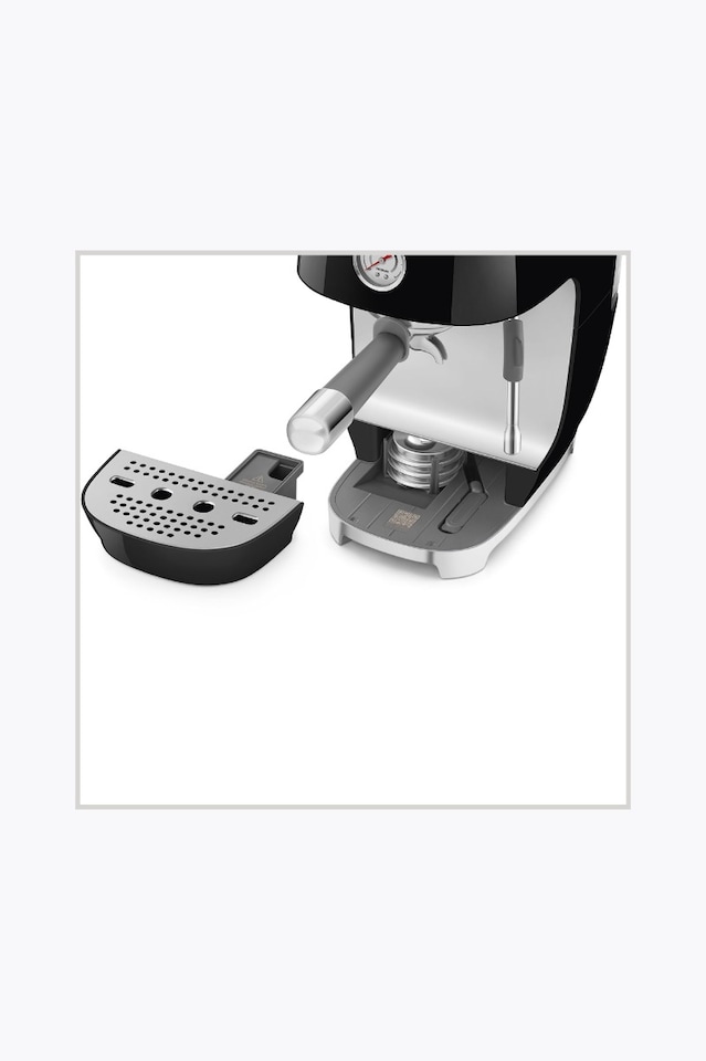 Smeg Espresso Machine 50's Style with Cold Brew Function, Black