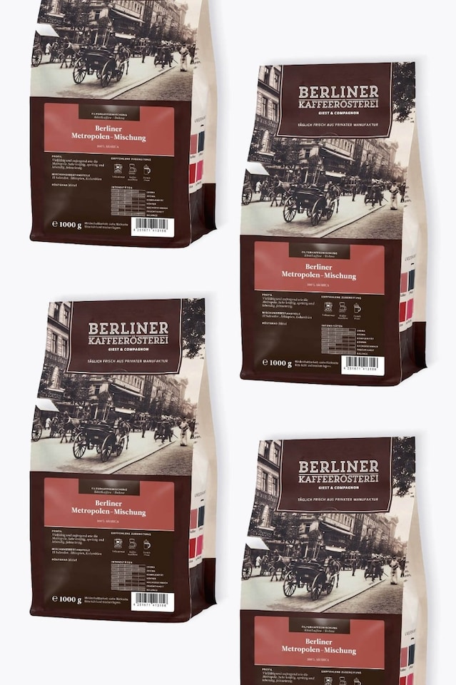 Berliner caffèrösterei Berliner Metropolen Mischung confezione risparmio 4kg