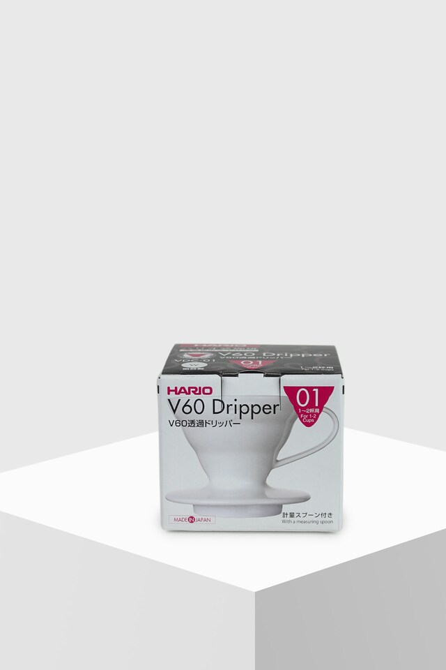 Hario Coffee Dripper V60 01 Ceramic white Coffee Filter box back
