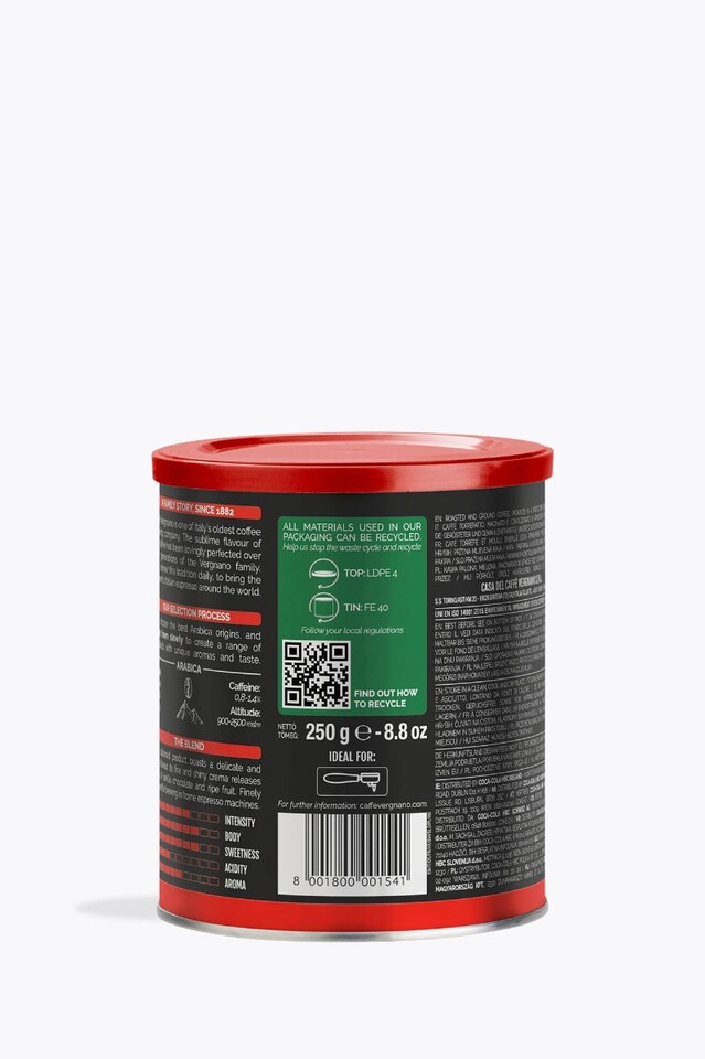 Caffé Vergnano Arabica 100% Espresso ground 250g Dose