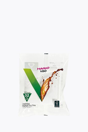 Hario white paper filters for 02 dripper (100 pieces)