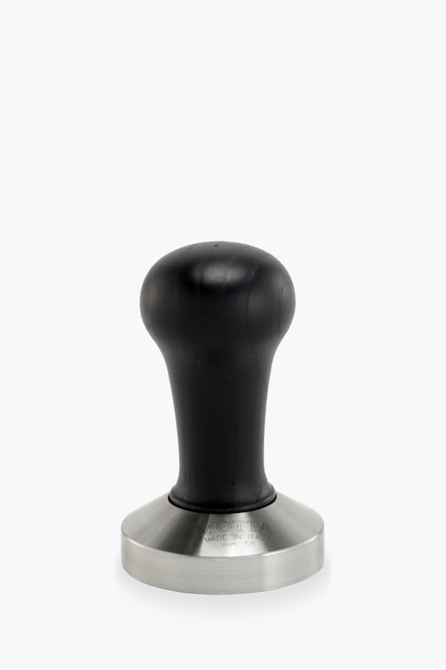 Motta Tamper Stainless Steel Flat with Black Wooden Handle 58mm