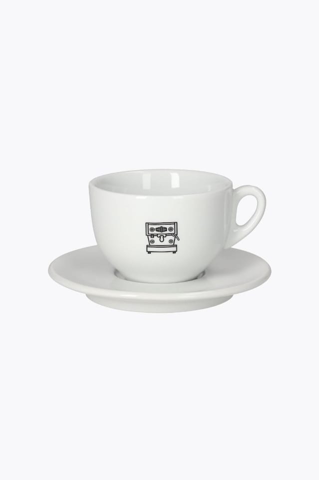 La Marzocco linea cappuccinokop sort med underkop sæt med 4