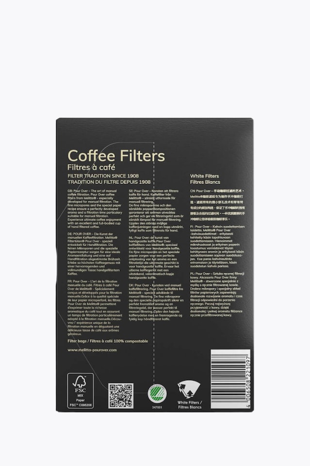 Melitta® Coffee Filter Pour Over 1x4 40 Pieces