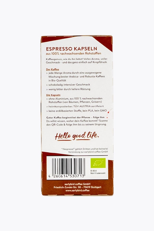 earlybird coffee Espresso Bio 10 Capsules Nespresso® compatible