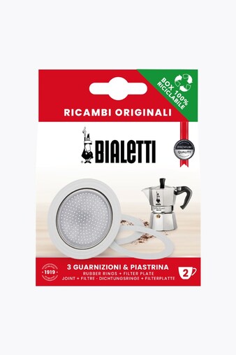 Bialetti 3 gaskets + 1 filter basket 2 cups