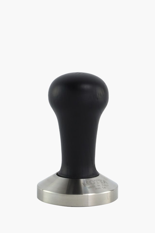 Motta Tamper Stainless Steel Curved with Black Wooden Handle 58mm