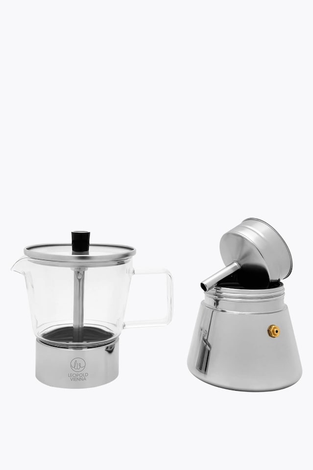 Leopold Vienna cafetière expresso Otto 4 tasses, acier inoxydable