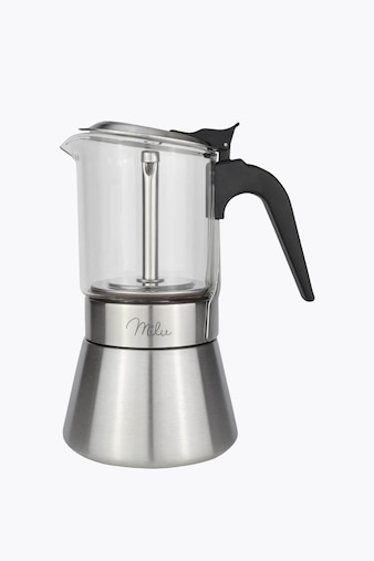 Milu Stainless Steel Glass Induction Moka Pot Set (5 pcs) 4 Cups