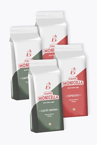Caffè Monicella fully automatic coffee machine set 2x2kg