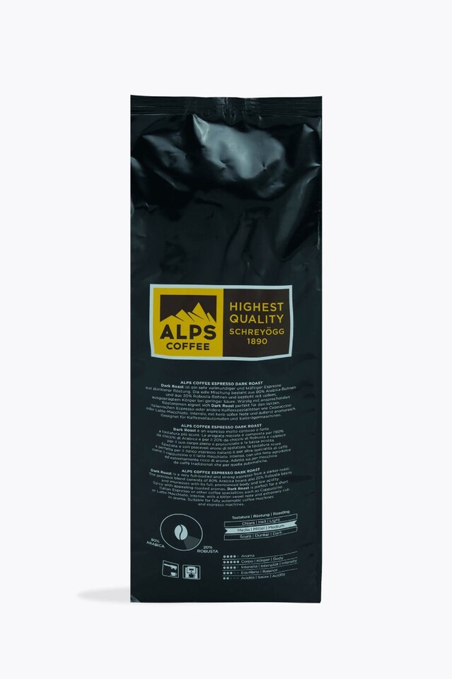 Alps Coffee tostatura scura 1kg + Gratis vetro tazzina da espresso