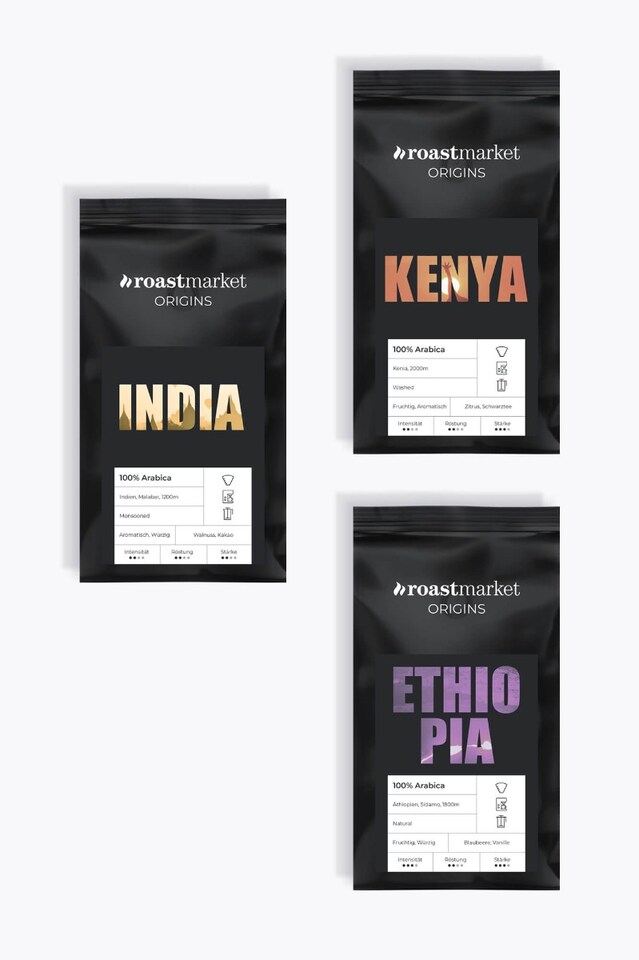 roastmarket ORIGINS Filter Coffee Tasting Set 750g