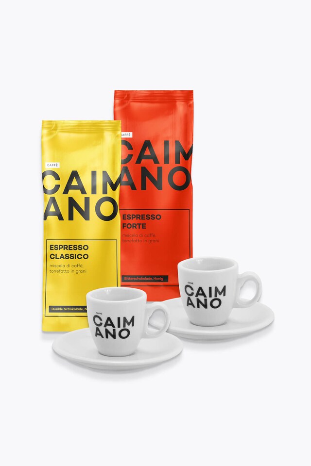 Caffè Caimano Espresso degustační balíček včetně šálků