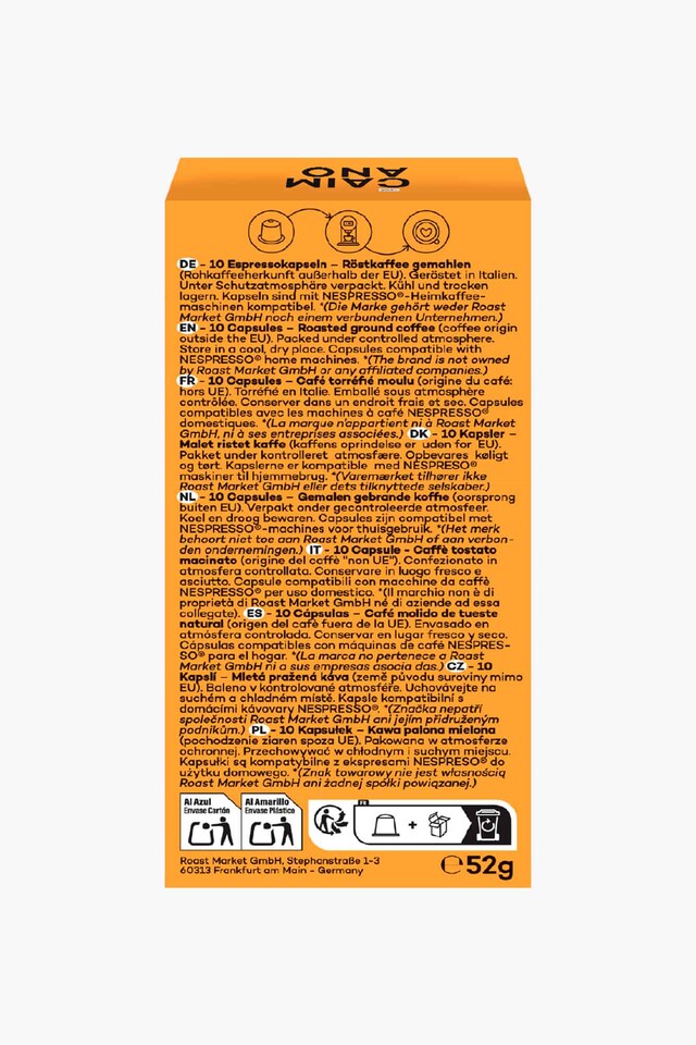 Caffè Caimano Espresso Lungo 10 Capsules Nespresso® compatible