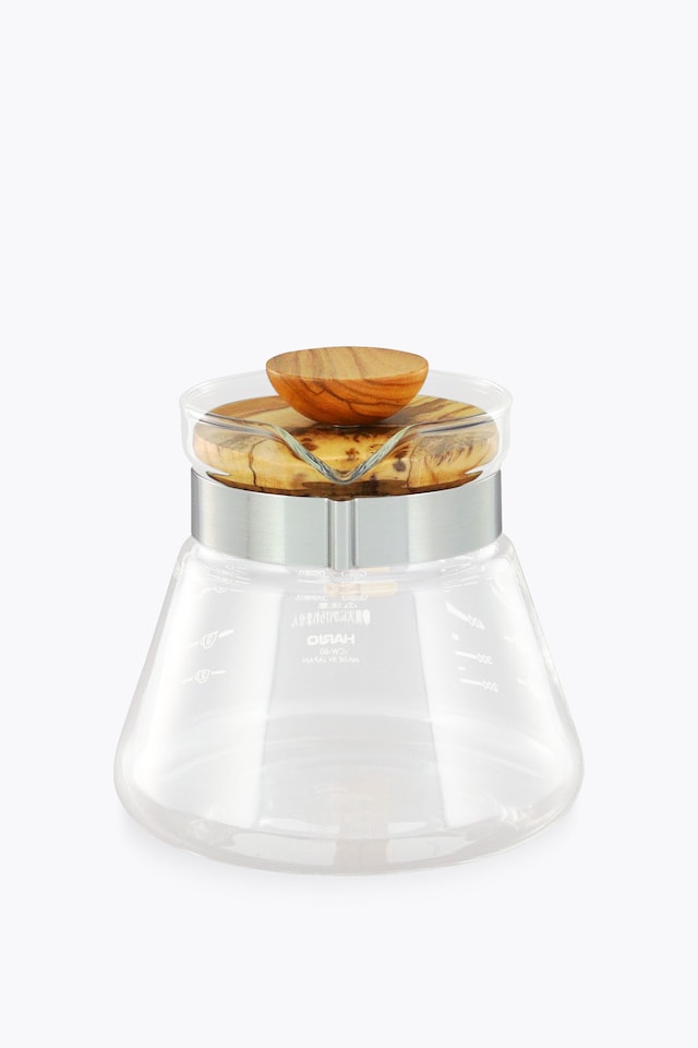 Hario Coffee Server 600ml Olive Wood Glass Carafe