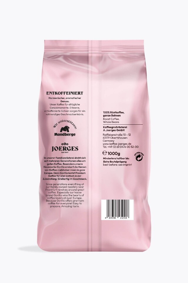 Gorilla Espresso Decaffeinated 1kg